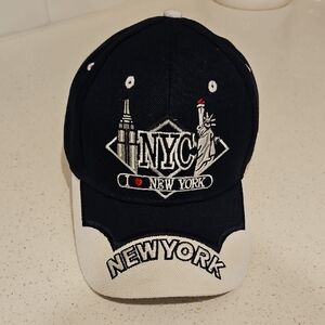 NYC Black and White Embroidered Baseball Cap